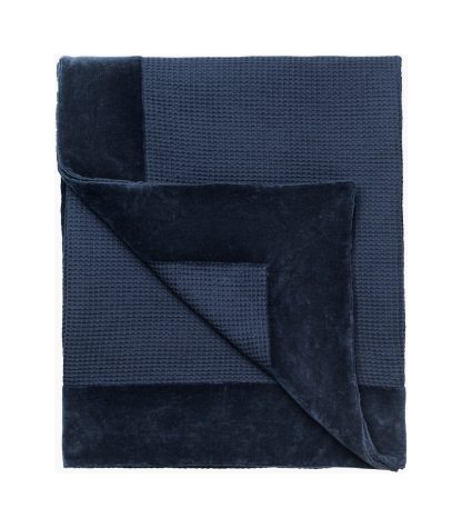 Cozy Living - Nordic Waffle Weaved sengetæppe, Royal blue - 220 x 260 cm. - Cozy living