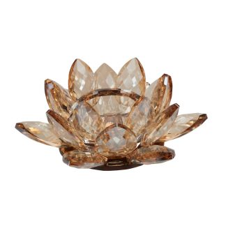 Margit Brandt - Lotus Crystal fyrfadsstage, Amber - H: 5,5 cm - Margit Brandt