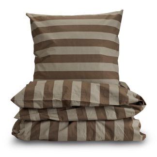 Bahne Interior - Happy Stripe Percale sengetøj - Olive - Bahne Interior