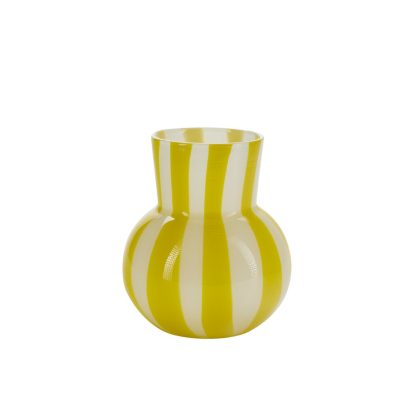 Bahne Interior - Candy Glass vase, gul/hvid - H20 cm. - Bahne Interior