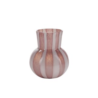 Bahne Interior - Candy Glass vase, Old Rose/White - H20 cm. - Bahne Interior