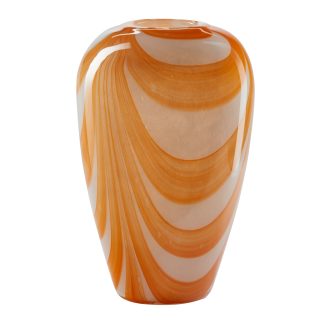 Bahne Interior - Høj vase, orange/hvid - H32,5 cm. - Cabana Living