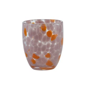 Bahne Interior - Prikket vandglas, rosa/orange - H10 cm. - Bahne Interior