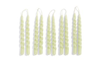 HAY Mini Swirl stearinlys, 10 stk. - Light Green - HAY