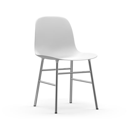 Normann Copenhagen - Form stol med chrome ben - hvid - Normann Copenhagen