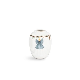 Kähler - Hammershøi Christmas vase, hvid m. deko - H10,5 cm. - Kähler