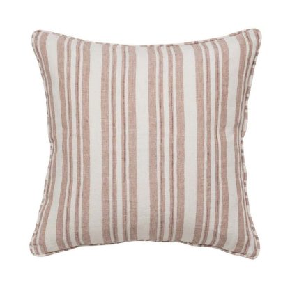 Cozy Living - Lilly Stripe Linen pyntepude, Magnolia - 50x50 cm. - Cozy living