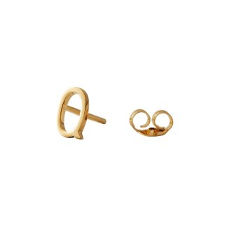 Design Letters - Earring studs archetypes, forgyldt, a-z, GOLDEN - Q - Design Letters