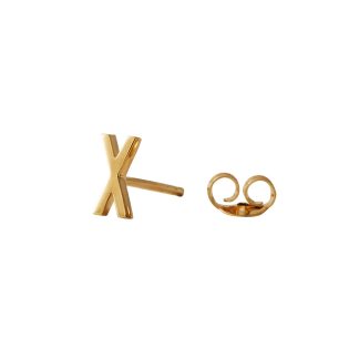 Design Letters - Earring studs archetypes, forgyldt, a-z, GOLDEN - X - Design Letters