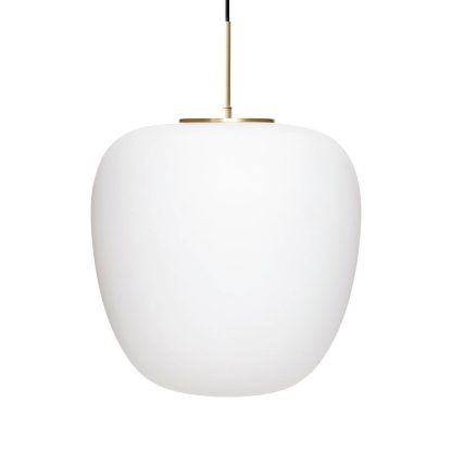 Hübsch - Lampe, hvid/messing, E27/15W - ø40xh40 cm - Hübsch