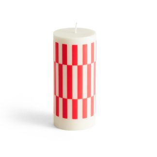 Hay - Column stearinlys, Small - Off-white/red - HAY