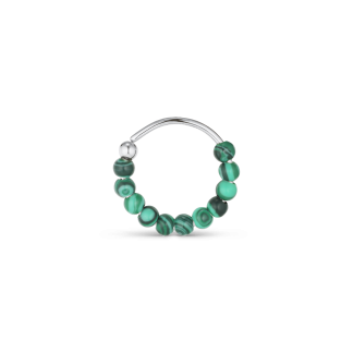 Jane Kønig - Bermuda Malachite Twist ørering - sølv - Jane Kønig