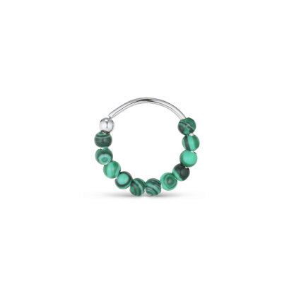 Jane Kønig - Bermuda Malachite Twist ørering - sølv - Jane Kønig