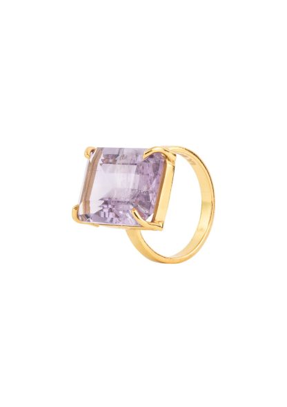 House Of Vincent - Candy Rock Amethyst ring - lilla/forgyldt - House of Vincent