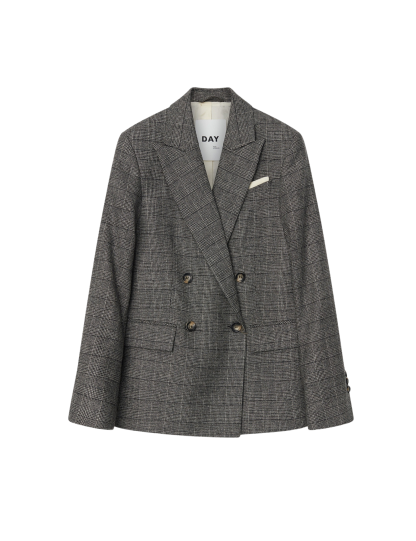 Day Birger Et Mikkelsen - Cohen Classic Wool Check blazer  - grå - Size (40) - DAY Birger et Mikkelsen