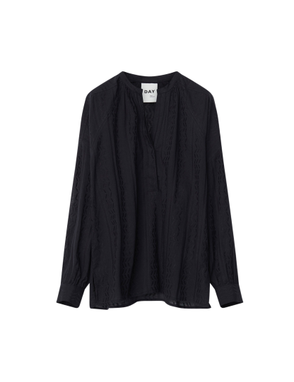 Day Birger Et Mikkelsen - Dana Delicate Cotton bluse  - sort - Size (38) - DAY Birger et Mikkelsen