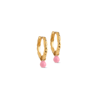 Enamel Copenhagen - Belle hoops - forgyldt/Light Pink - ENAMEL Copenhagen