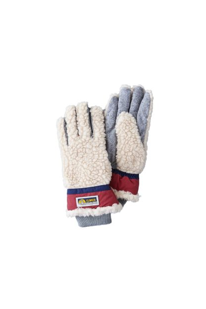 Elmer - EN353 Teddy 5 Finger vante - Beige/Wine - ELMER