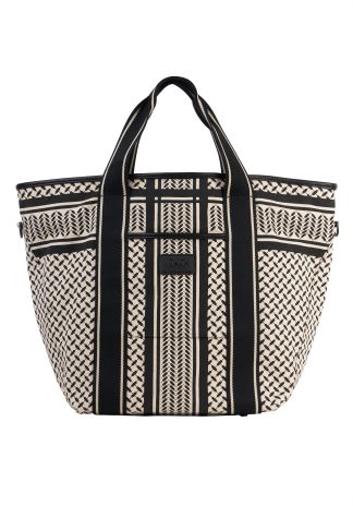 Lala Berlin - Marin East West Tote - heritage stripe black - Lala Berlin