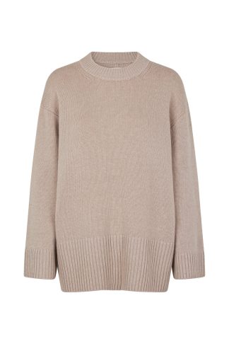 Samsøe Samsøe - Eliette crew neck striktrøje  - creme - Size (s) - Samsøe Samsøe