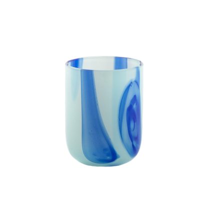 Kodanska - Flow Tumbler glas, Light Blue/Stripes - 25 cl. - Kodanska