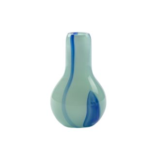 Kodanska - Flow vase mini, Light Blue/Stripes - H15 cm. - Kodanska