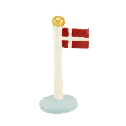 Theclayplay - Klassisk flag med guldknop, pastel blå/guld - H6-10cm. - TheClayPlay