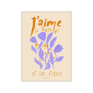 Poster & Frame - Fleurs Violettes plakat - 30x40 - Gejst