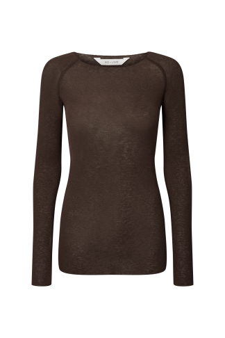 Gai+lisva - Amalie wool langærmet t - brun - Size (l) - Gai+Lisva