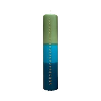 Silu Candle By Malene Wagner - Kalenderlys - Green/blue/patrol - Silu Candle by Malene Wagner