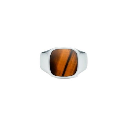 Ix Studios - IX Cushion Signet Tiger Eye ring - sølv - IX STUDIOS