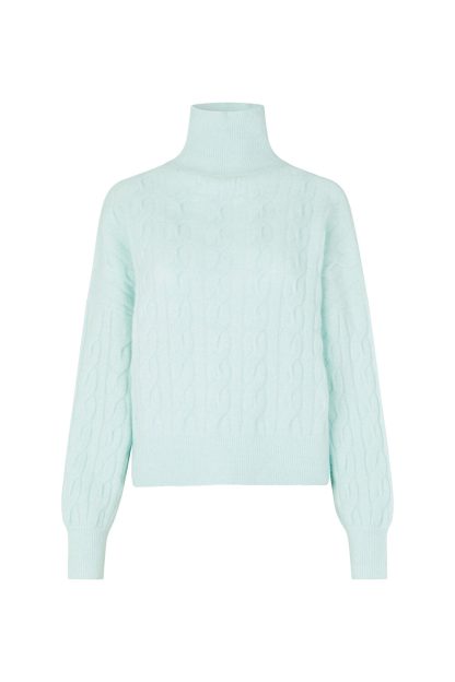 Samsøe Samsøe - Nola turtleneck striktrøje  - blå - Size (m) - Samsøe Samsøe