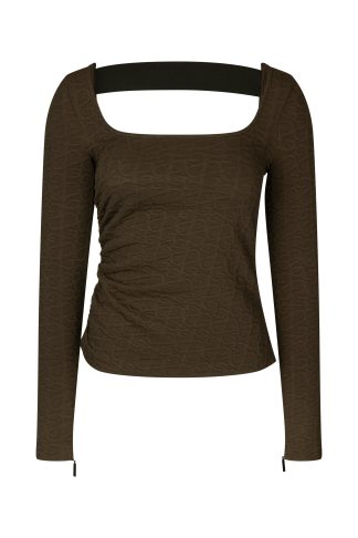 Stine Goya - Bowie 1831 Debossed Jacquard top  - brun - Size (xs) - Stine Goya