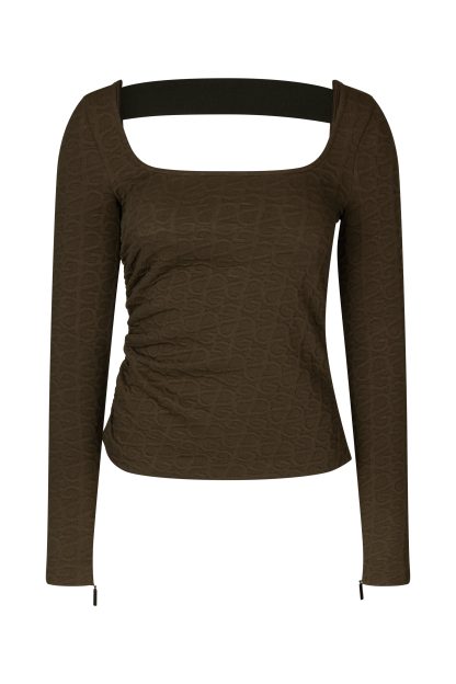 Stine Goya - Bowie 1831 Debossed Jacquard top  - brun - Size (xl) - Stine Goya