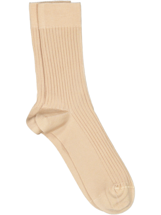 Mrs. Hosiery - Mrs Silky Ribbed strømper - Beige - Mrs. Hosiery