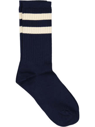 Mrs. Hosiery - Mrs. Sporty Premium strømper - Navy/Off White - Mrs. Hosiery