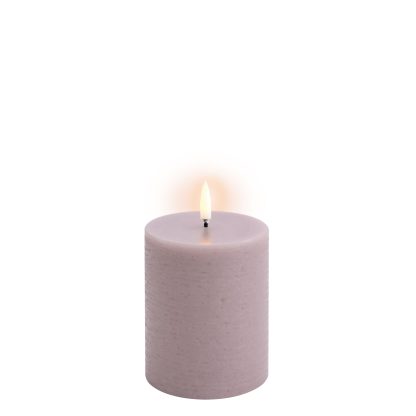 Uyuni - LED Pillar lys, Light Lavender - H10 cm. - Uyuni