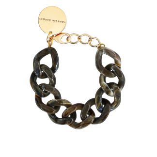 Vanessa Baroni - Flat Chain armbånd - Khaki Marble - VANESSA BARONI