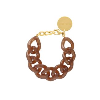 Vanessa Baroni - Flat Chain armbånd - Caramel Marble - VANESSA BARONI