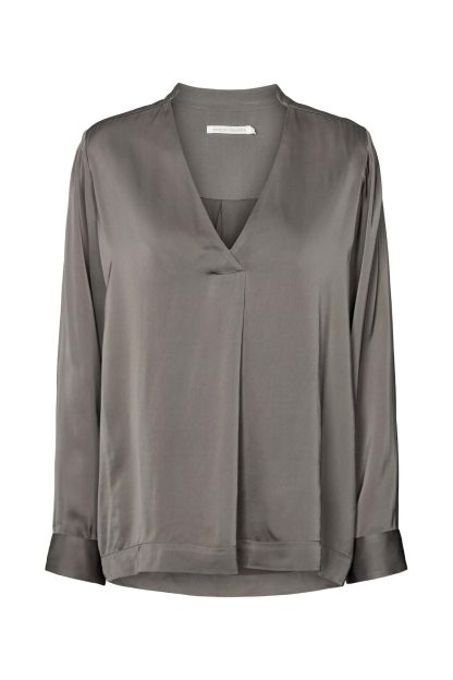 Rabens Saloner - Kaela bluse  - grå - Size (xs) - Rabens Saloner