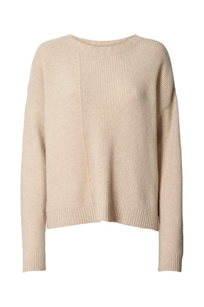 Rabens Saloner - Baria striktrøje  - creme - Size (m) - Rabens Saloner