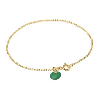 Enamel Copenhagen - Ball Chain armbånd - Forgyldt/petrol green - ENAMEL Copenhagen