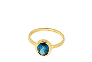 Pernille Corydon - Hellir Blue Ice ring - forgyldt - Pernille Corydon