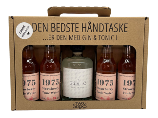 Two Socks - Håndtaske Gin C & 1975 Jordbær Tonic gaveæske - 500 ml. - Two Socks