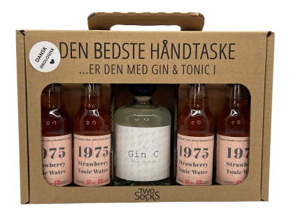 Two Socks - Håndtaske Gin C & 1975 Jordbær Tonic gaveæske - 500 ml. - Two Socks