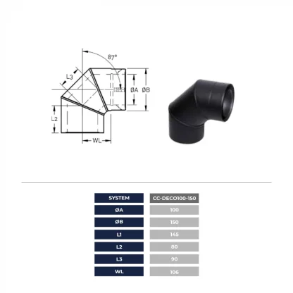 Bøjning 90 grader - CC-DECO 100-150