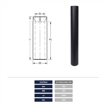 Lige Rør 1000mm - CC-DECO 100-150