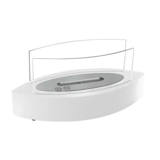 Oval bord biopejs - hvid